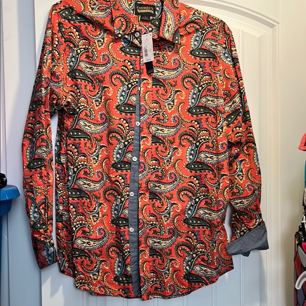 Daniel Cremieux Red and Blue Casual Button Down Shirt